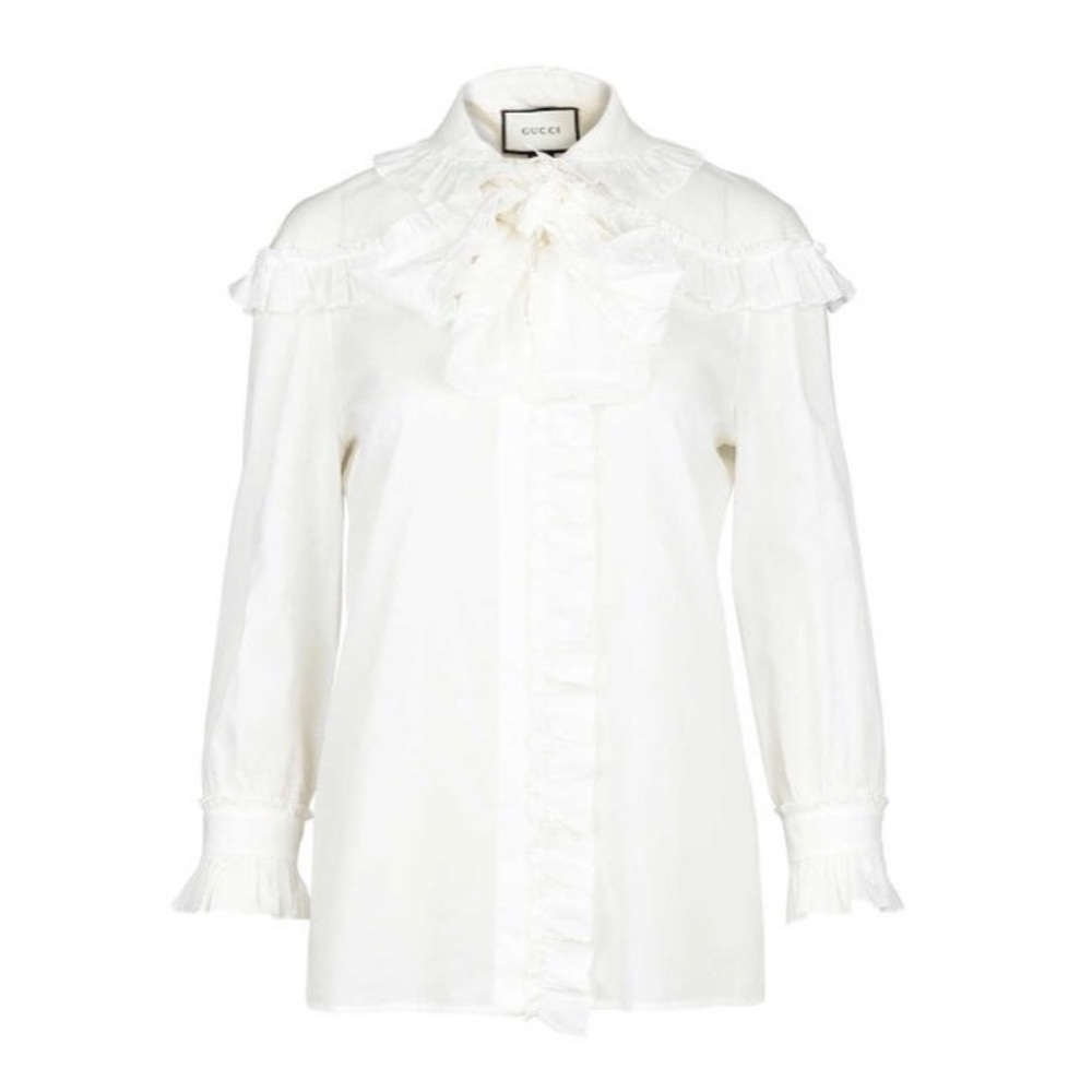 🔺SOLD🔺 Gucci ruffle white shirt with bow